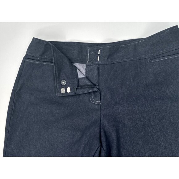New Directions Pants Womens 14 Blue Relaxed Cropped High Rise Slim Stretch NEW - Picture 5 of 9
